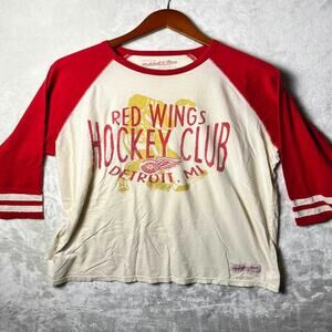 Mitchell & Ness Detroit Red Wings Ringer T-Shirt Men's XL Hockeytown Sportwear